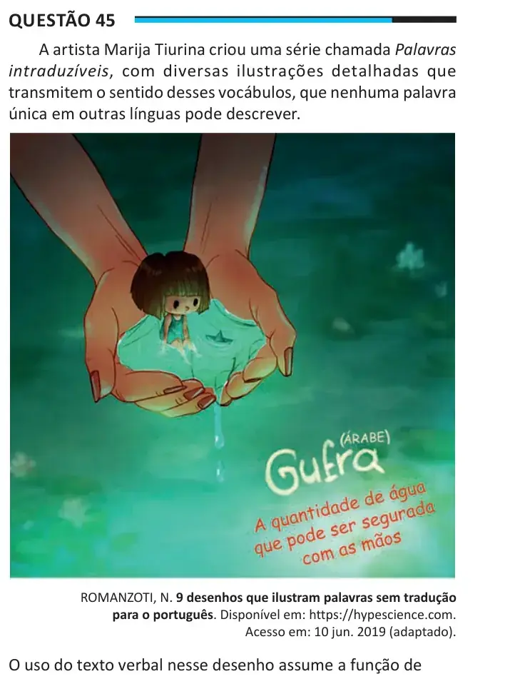 Enunciado da questão 45 do ENEM 2025
