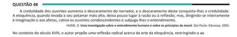 Enunciado da questão 48 do ENEM 2025