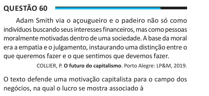 Enunciado da questão 60 do ENEM 2025