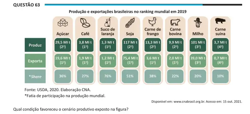 Enunciado da questão 63 do ENEM 2025