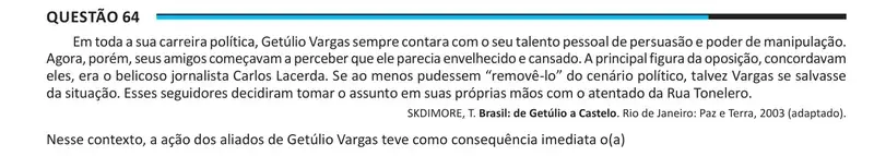Enunciado da questão 64 do ENEM 2025