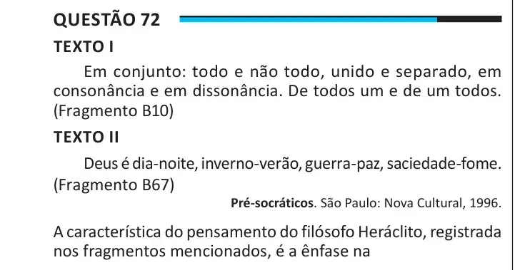 Enunciado da questão 72 do ENEM 2025