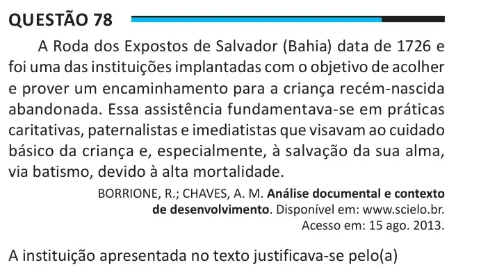 Enunciado da questão 78 do ENEM 2025