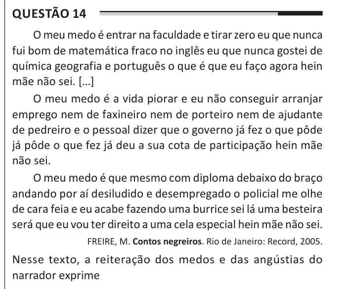 Enunciado da questão 14 do ENEM 2025 Dia 1