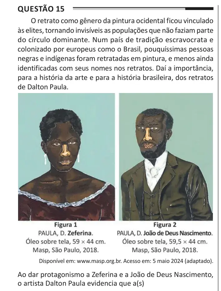 Enunciado da questão 15 do ENEM 2025 Dia 1