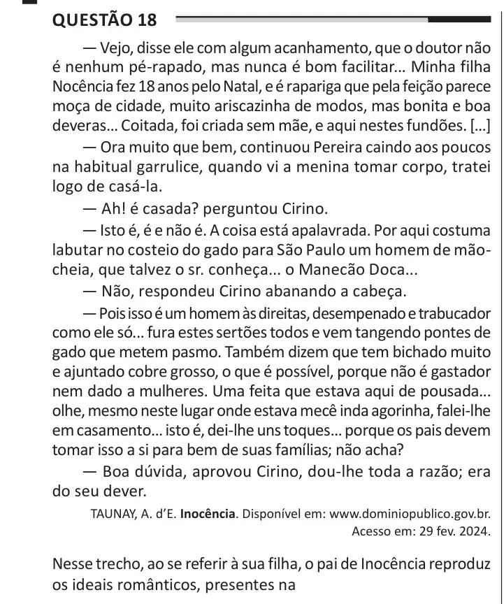 Enunciado da questão 18 do ENEM 2025 Dia 1