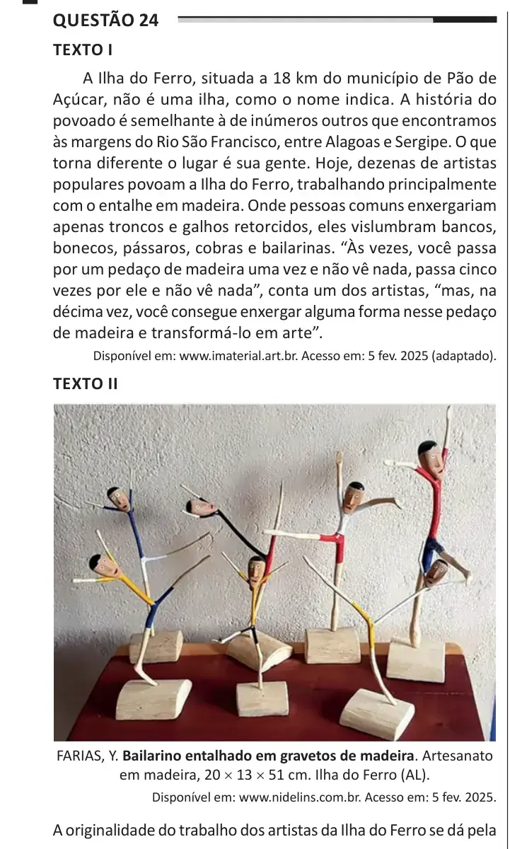 Enunciado da questão 24 do ENEM 2025 Dia 1