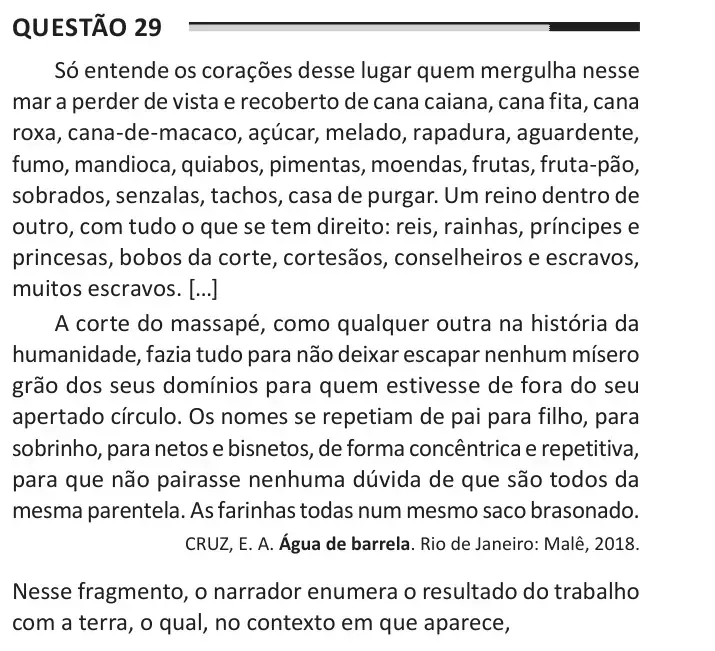 Enunciado da questão 29 do ENEM 2025 Dia 1