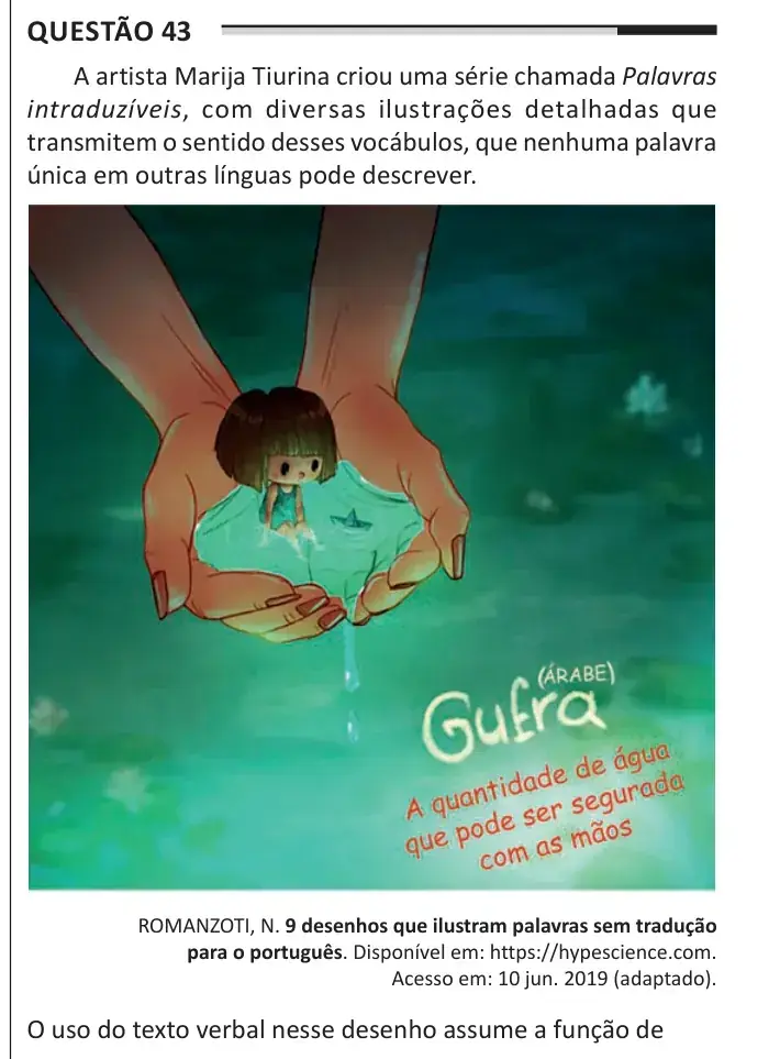 Enunciado da questão 43 do ENEM 2025 Dia 1