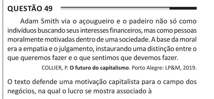 Enunciado da questão 49 do ENEM 2025 Dia 1