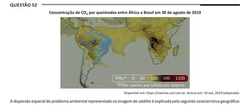 Enunciado da questão 52 do ENEM 2025 Dia 1