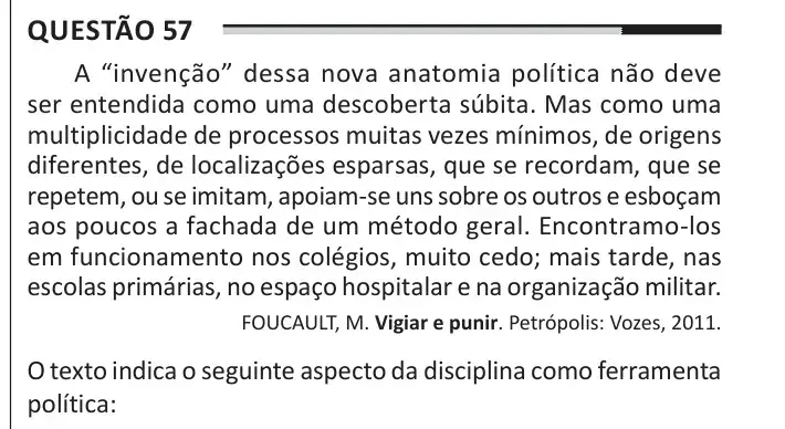 Enunciado da questão 57 do ENEM 2025 Dia 1