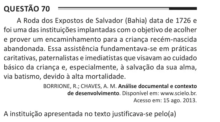 Enunciado da questão 70 do ENEM 2025 Dia 1