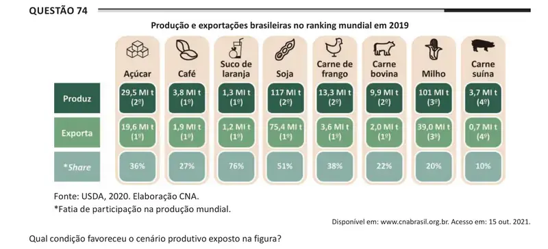 Enunciado da questão 74 do ENEM 2025 Dia 1