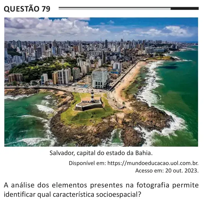Enunciado da questão 79 do ENEM 2025 Dia 1