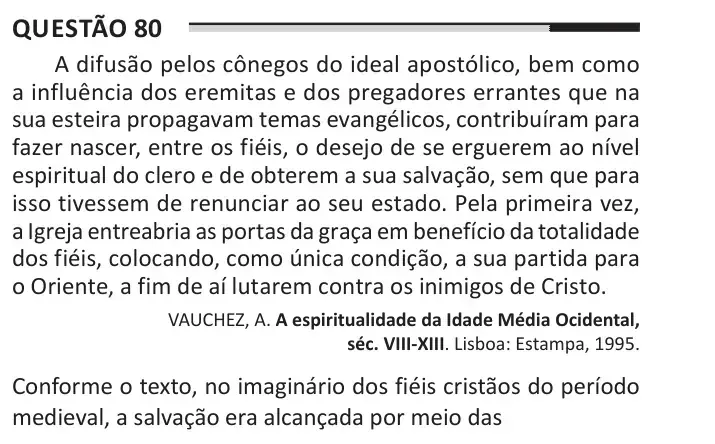 Enunciado da questão 80 do ENEM 2025 Dia 1