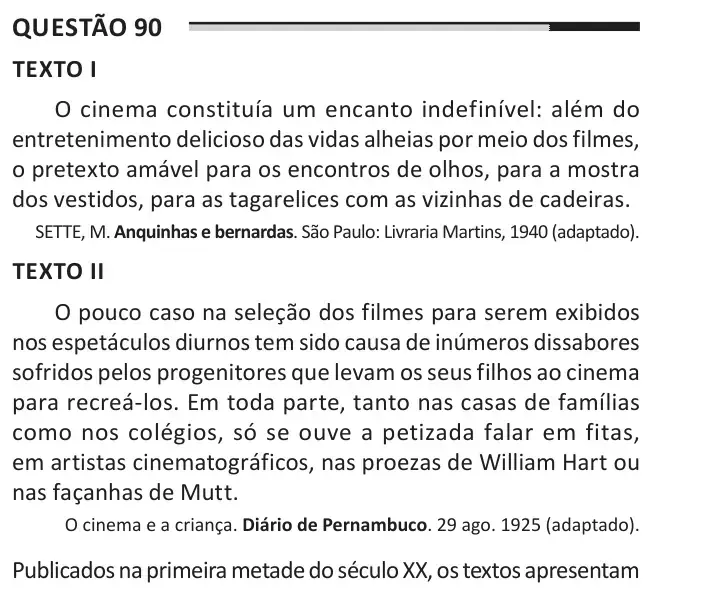 Enunciado da questão 90 do ENEM 2025 Dia 1