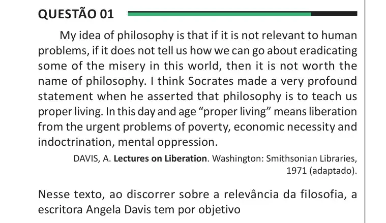 Enunciado da questão 1 do ENEM 2025 Dia 1