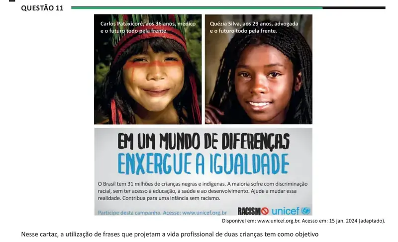 Enunciado da questão 11 do ENEM 2025 Dia 1