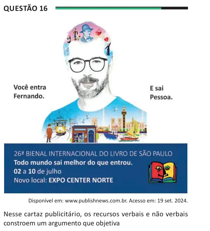 Enunciado da questão 16 do ENEM 2025 Dia 1