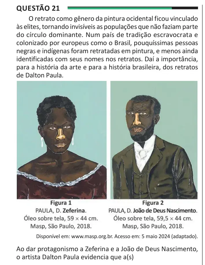 Enunciado da questão 21 do ENEM 2025 Dia 1