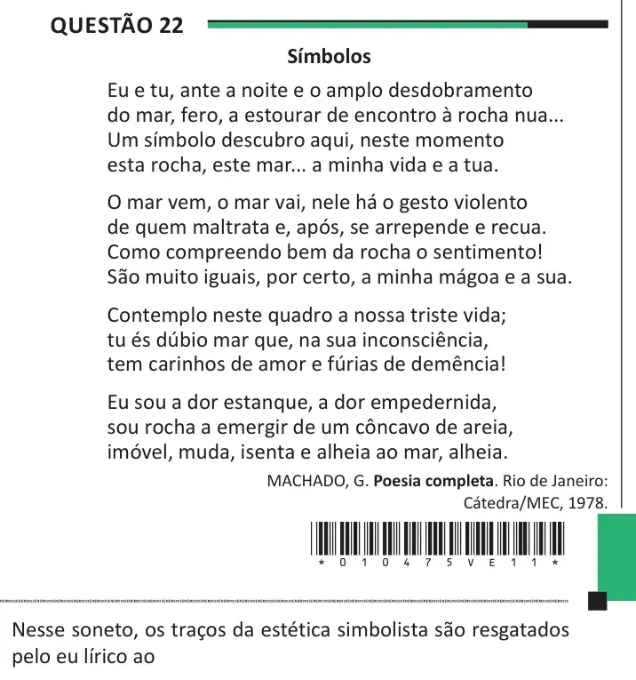Enunciado da questão 22 do ENEM 2025 Dia 1