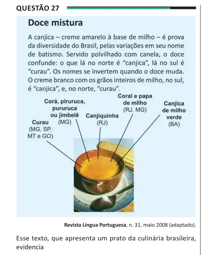 Enunciado da questão 27 do ENEM 2025 Dia 1