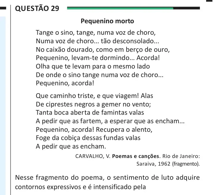 Enunciado da questão 29 do ENEM 2025 Dia 1
