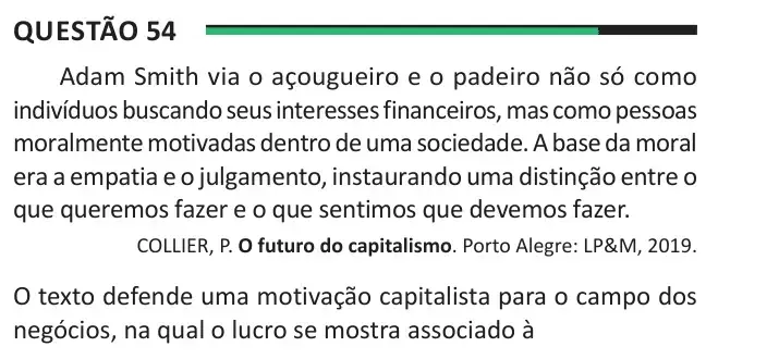 Enunciado da questão 54 do ENEM 2025 Dia 1