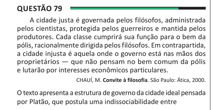 Enunciado da questão 79 do ENEM 2025 Dia 1