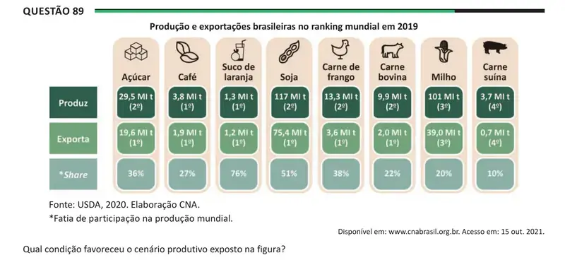 Enunciado da questão 89 do ENEM 2025 Dia 1