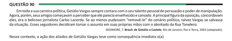 Enunciado da questão 90 do ENEM 2025 Dia 1