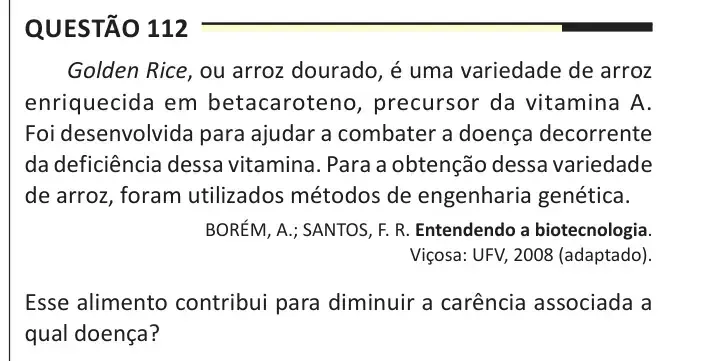 Enunciado da questão 112 do ENEM 2025 Dia 2