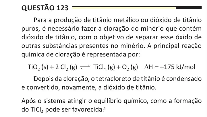 Enunciado da questão 123 do ENEM 2025 Dia 2