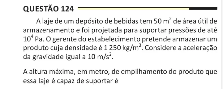 Enunciado da questão 124 do ENEM 2025 Dia 2