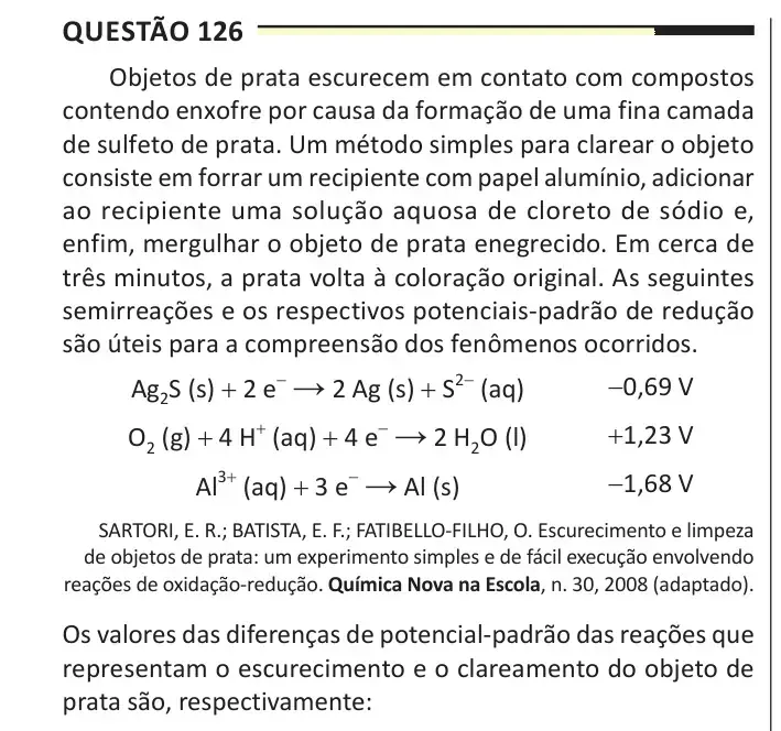 Enunciado da questão 126 do ENEM 2025 Dia 2