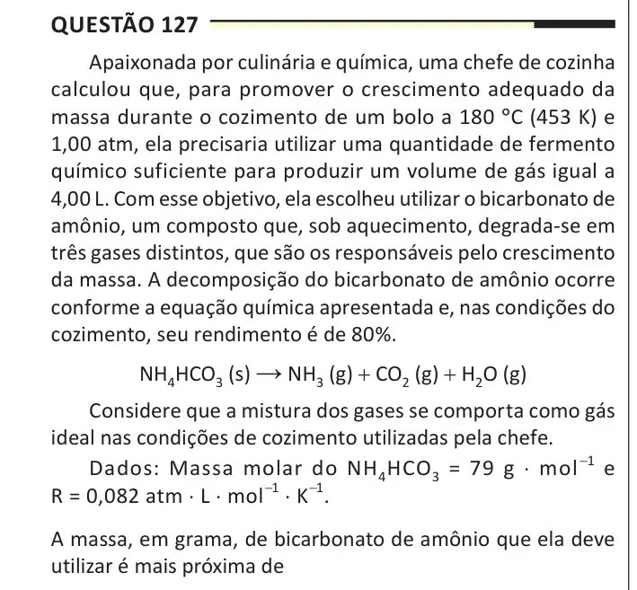 Enunciado da questão 127 do ENEM 2025 Dia 2