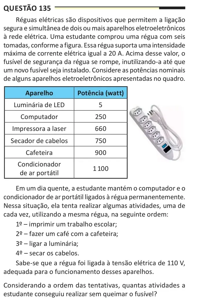 Enunciado da questão 135 do ENEM 2025 Dia 2