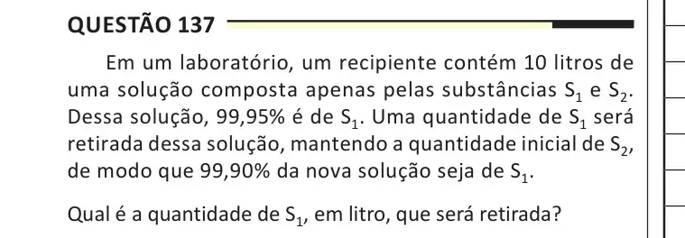 Enunciado da questão 137 do ENEM 2025 Dia 2