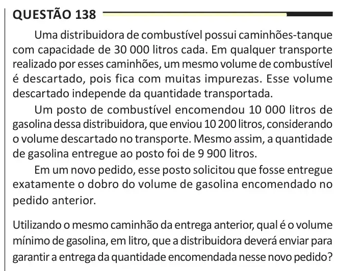 Enunciado da questão 138 do ENEM 2025 Dia 2