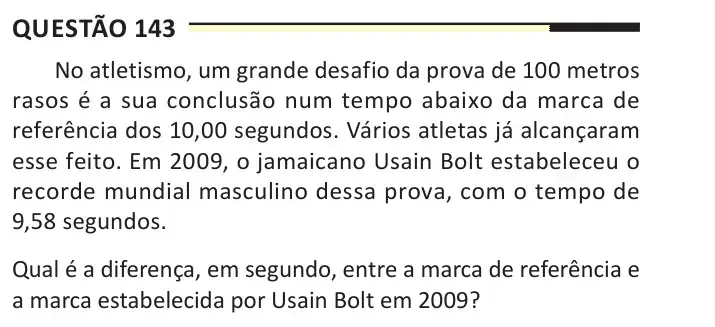 Enunciado da questão 143 do ENEM 2025 Dia 2