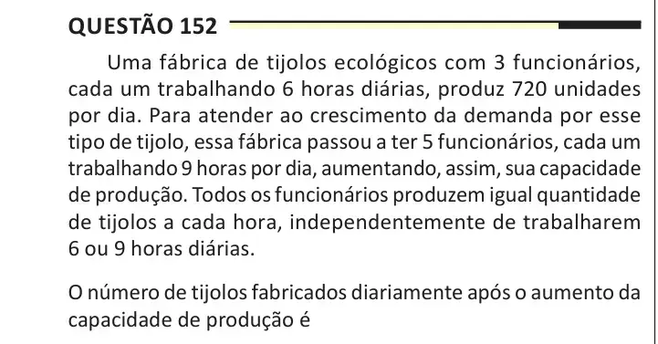 Enunciado da questão 152 do ENEM 2025 Dia 2