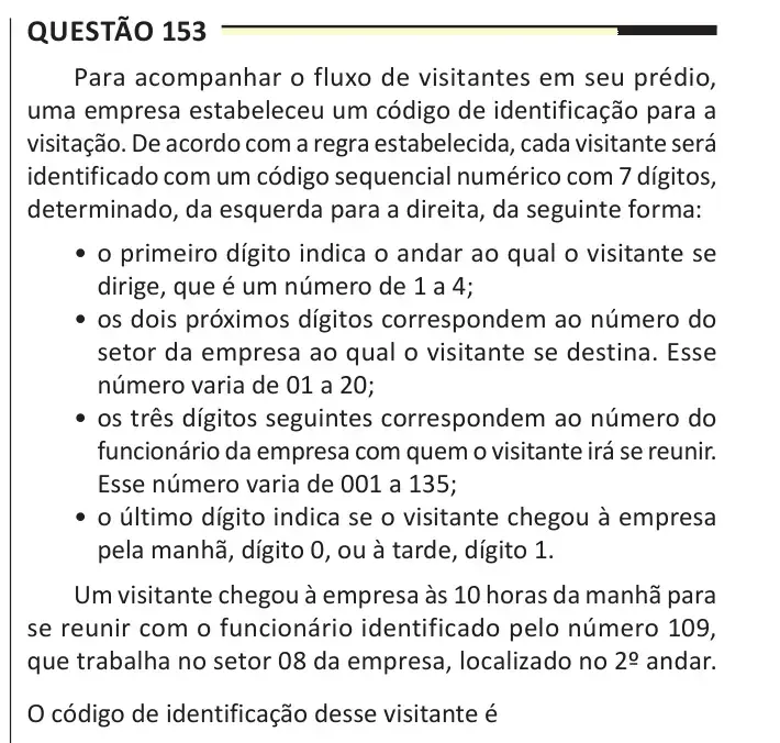 Enunciado da questão 153 do ENEM 2025 Dia 2