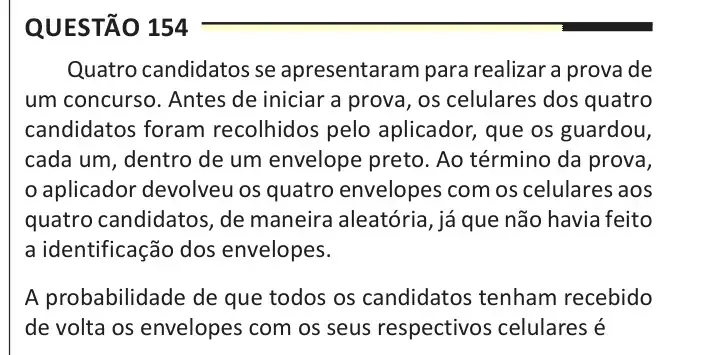Enunciado da questão 154 do ENEM 2025 Dia 2