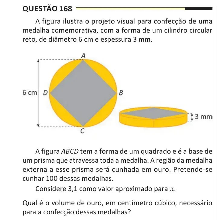 Enunciado da questão 168 do ENEM 2025 Dia 2