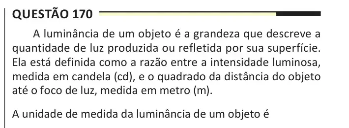 Enunciado da questão 170 do ENEM 2025 Dia 2
