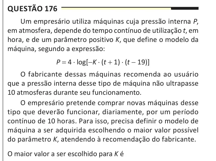 Enunciado da questão 176 do ENEM 2025 Dia 2