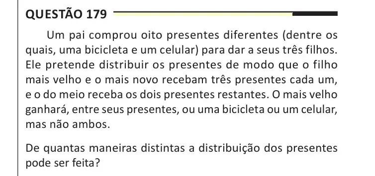 Enunciado da questão 179 do ENEM 2025 Dia 2