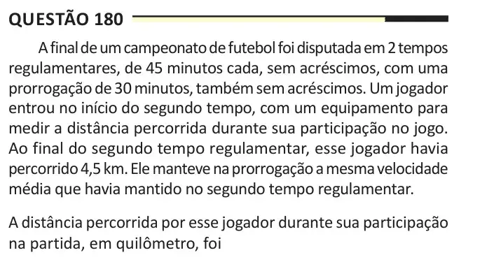 Enunciado da questão 180 do ENEM 2025 Dia 2