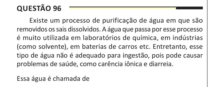 Enunciado da questão 96 do ENEM 2025 Dia 2